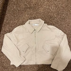 Zara light tan jacket with zipper